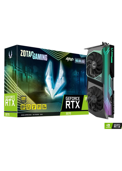 ZOTAC Gaming GeForce RTX 3070  Graphics Card - AMP Holo 8GB Memory GDDR6, PCI Express 4.0 Video Card, Quad Display, 3x Display Port, HDMI 2.1, VR Ready - (ZT-A30700F-10PLHR)