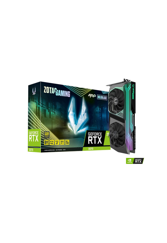 ZOTAC Gaming GeForce RTX 3070  Graphics Card - AMP Holo 8GB Memory GDDR6, PCI Express 4.0 Video Card, Quad Display, 3x Display Port, HDMI 2.1, VR Ready - (ZT-A30700F-10PLHR)