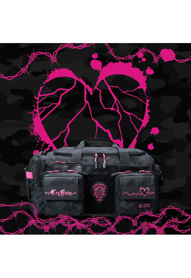 30L Perfect Duffle Bag Black Hearts