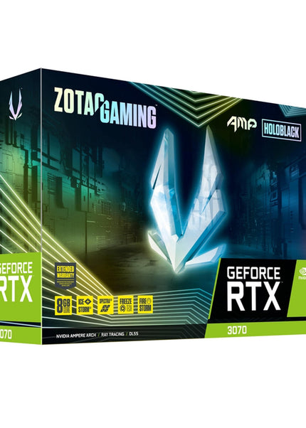 ZOTAC Gaming GeForce RTX 3070  Graphics Card - AMP Holo 8GB Memory GDDR6, PCI Express 4.0 Video Card, Quad Display, 3x Display Port, HDMI 2.1, VR Ready - (ZT-A30700F-10PLHR)