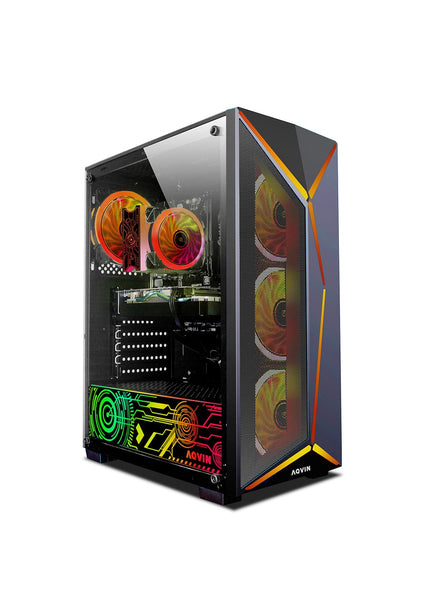 AQVIN AQ80 Gaming Desktop Computer PC Tower - Intel Core i7 - 8700 Processor Up to 4.60 GHz, GeForce GTX 1650/1660 | RTX 3050/4060/5060 Graphics Card, 32GB DDR4 RAM, 1TB SSD - 2TB SSD, Windows 11 Pro, Gaming Keyboard and Mouse