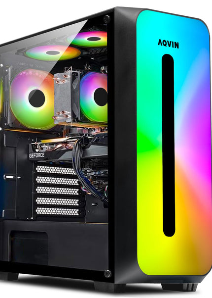 AQVIN Gaming PC Tower Desktop Computer Combo, Intel Core i7 up to 4.60 GHz, 32GB DDR4 RAM, 1TB - 2TB SSD, RX 580, GTX 1660s, RTX 3050, RTX 3060, Windows 11 Pro, WIFI - 27 inch Curved Gaming Monitor
