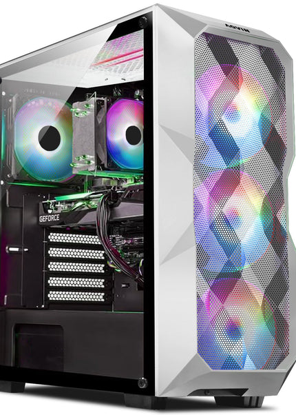 AQVIN Gaming PC Tower Desktop Computer Combo, Intel Core i7 up to 4.60 GHz, 32GB DDR4 RAM, 1TB - 2TB SSD, RX 580, GTX 1660s, RTX 3050, RTX 3060, Windows 11 Pro, WIFI - 27 inch Curved Gaming Monitor