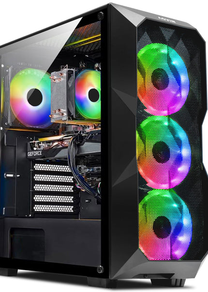 AQVIN Gaming PC Desktop Computer Tower, Intel Core i7 up to 4.60 GHz, 32GB DDR4 RAM, 1TB - 2TB SSD, RX 580, GTX 1660s, RTX 3050, RTX 3060, Windows 11 Pro, WIFI - RGB Keyboard and Mouse