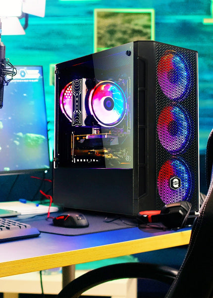 AQVIN Gaming PC Desktop Computer Tower, Intel Core i7 up to 4.60 GHz, 32GB DDR4 RAM, 1TB - 2TB SSD, RX 580, GTX 1660s, RTX 3050, RTX 3060, Windows 11 Pro, WIFI - RGB Keyboard and Mouse