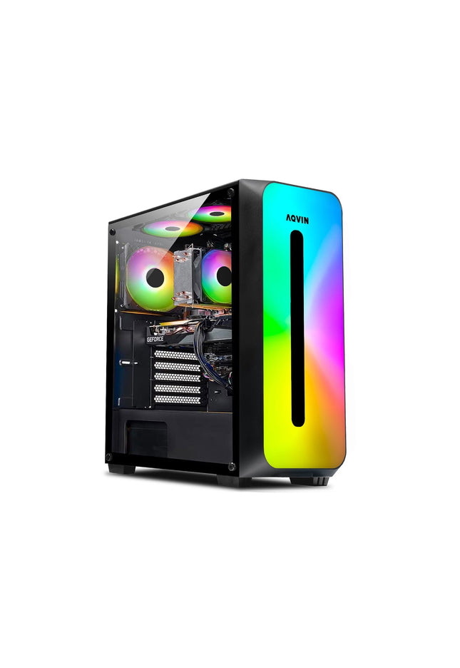 AQVIN Gaming PC Desktop Computer Tower, Intel Core i7 up to 4.60 GHz, 32GB DDR4 RAM, 1TB - 2TB SSD, RX 580, GTX 1660s, RTX 3050, RTX 3060, Windows 11 Pro, WIFI - RGB Keyboard and Mouse