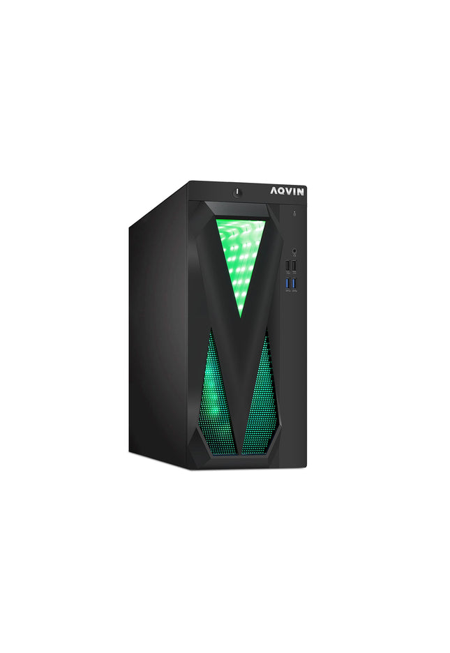 Gaming Desktop AQVIN Computer Tower PC, Intel Core i7 - 6th/ 7th CPU,  32GB DDR4 RAM, 1TB SSD Storage, RX 550/GTX1630/1050Ti/1650, Windows 10 Pro, RGB Keyboard and Mouse - Refurbished