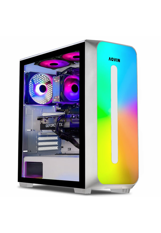 AQVIN Gaming PC Tower Desktop Computer Combo, Intel Core i7 up to 4.60 GHz, 32GB DDR4 RAM, 1TB - 2TB SSD, RX 580, GTX 1660s, RTX 3050, RTX 3060, Windows 11 Pro, WIFI - 27 inch Curved Gaming Monitor