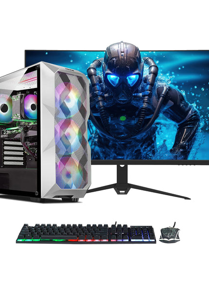 AQVIN AQW70/ AQB70 Gaming PC Tower - 27 inch Curved Gaming Monitor (Intel Core i7 Processor/ 32GB DDR4 RAM/ 1TB - 2TB SSD/ GeForce RTX 3050, 3060, 4060 GPU/ Windows 11 Pro) WiFi Ready