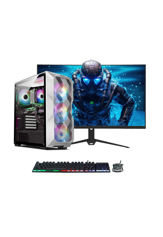 AQVIN AQW70/ AQB70 Gaming PC Tower - 27 inch Curved Gaming Monitor (Intel Core i7 Processor/ 32GB DDR4 RAM/ 1TB - 2TB SSD/ GeForce RTX 3050, 3060, 4060 GPU/ Windows 11 Pro) WiFi Ready