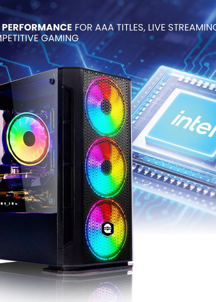 AQVIN Gaming PC Tower Desktop Computer Combo, Intel Core i7 up to 4.60 GHz, 32GB DDR4 RAM, 1TB - 2TB SSD, RX 580, GTX 1660s, RTX 3050, RTX 3060, Windows 11 Pro, WIFI - 27 inch Curved Gaming Monitor