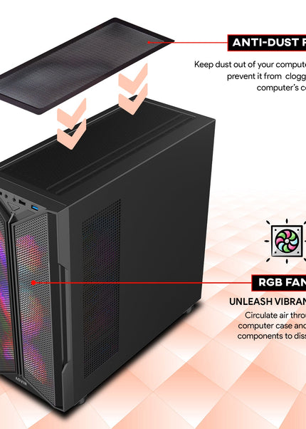 AQVIN AQ20 Gaming Desktop Computer Combo, New 24 inch/ 27 inch Gaming Curved monitor (Intel Hexa Core i7 Processor| 32GB DDR4 RAM| 1TB - 2TB SSD| GTX 1660s, RTX 3050, 3060, 4060| Windows 11 Pro)