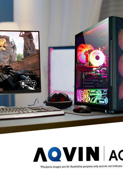 AQVIN AQ20 Gaming Desktop Computer Combo, New 24 inch/ 27 inch Gaming Curved monitor (Intel Hexa Core i7 Processor| 32GB DDR4 RAM| 1TB - 2TB SSD| GTX 1660s, RTX 3050, 3060, 4060| Windows 11 Pro)