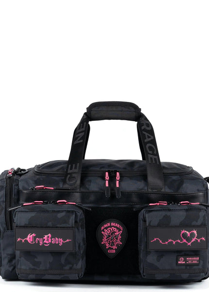 30L Perfect Duffle Bag Black Hearts