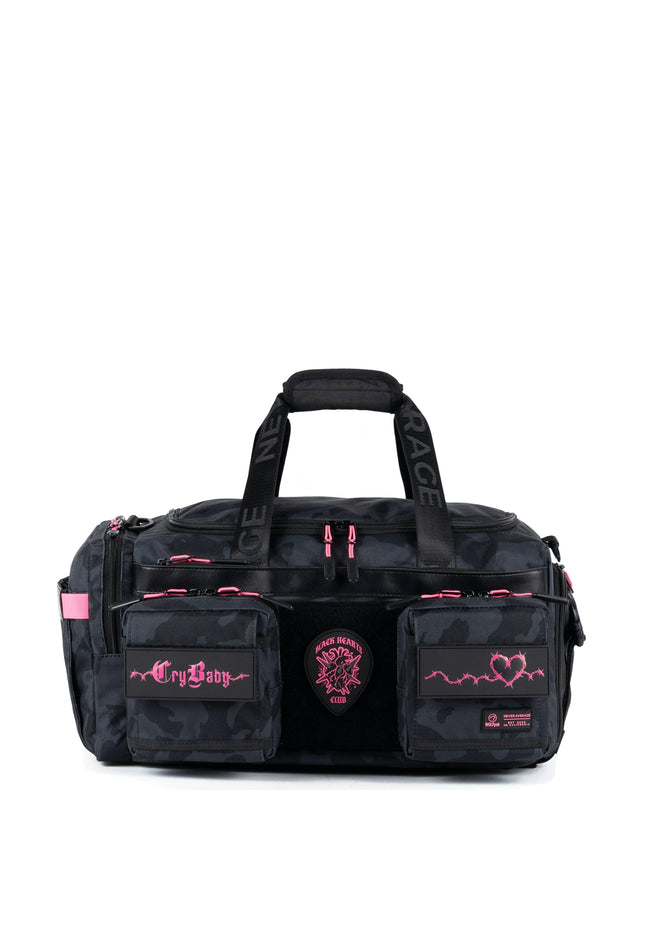 30L Perfect Duffle Bag Black Hearts