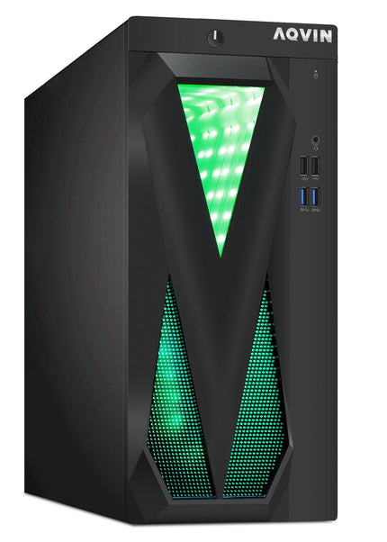 AQVIN Gaming Desktop Computer Tower PC, Intel Core i5 - i7 8th Gen CPU,  32GB DDR4 RAM, 1TB SSD Storage, RX 550/GTX1630/1050Ti/1650, Windows 11 Pro, RGB Keyboard and Mouse - Refurbished