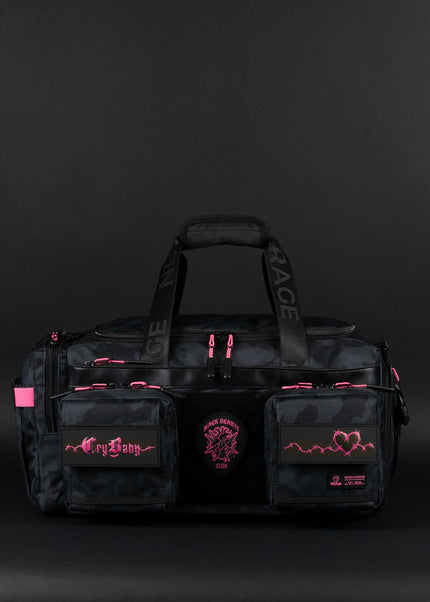 30L Perfect Duffle Bag Black Hearts