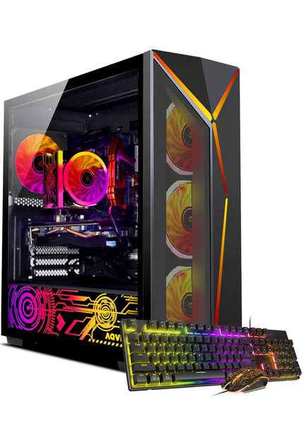 AQVIN AQ80 Gaming Desktop Computer PC Tower - Intel Core i7 - 8700 Processor Up to 4.60 GHz, GeForce GTX 1650/1660 | RTX 3050/4060/5060 Graphics Card, 32GB DDR4 RAM, 1TB SSD - 2TB SSD, Windows 11 Pro, Gaming Keyboard and Mouse