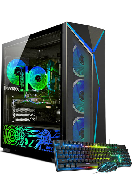 AQVIN AQ80 Gaming Desktop Computer PC Tower - Intel Core i7 - 8700 Processor Up to 4.60 GHz, GeForce GTX 1650/1660 | RTX 3050/4060/5060 Graphics Card, 32GB DDR4 RAM, 1TB SSD - 2TB SSD, Windows 11 Pro, Gaming Keyboard and Mouse