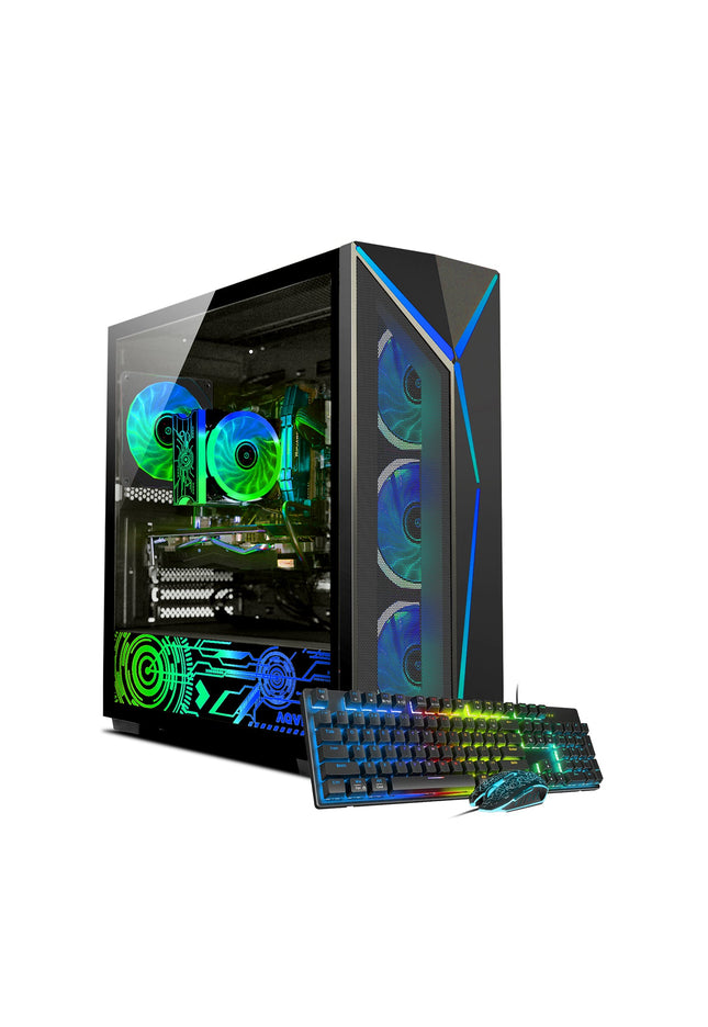 AQVIN AQ80 Gaming Desktop Computer PC Tower - Intel Core i7 - 8700 Processor Up to 4.60 GHz, GeForce GTX 1650/1660 | RTX 3050/4060/5060 Graphics Card, 32GB DDR4 RAM, 1TB SSD - 2TB SSD, Windows 11 Pro, Gaming Keyboard and Mouse