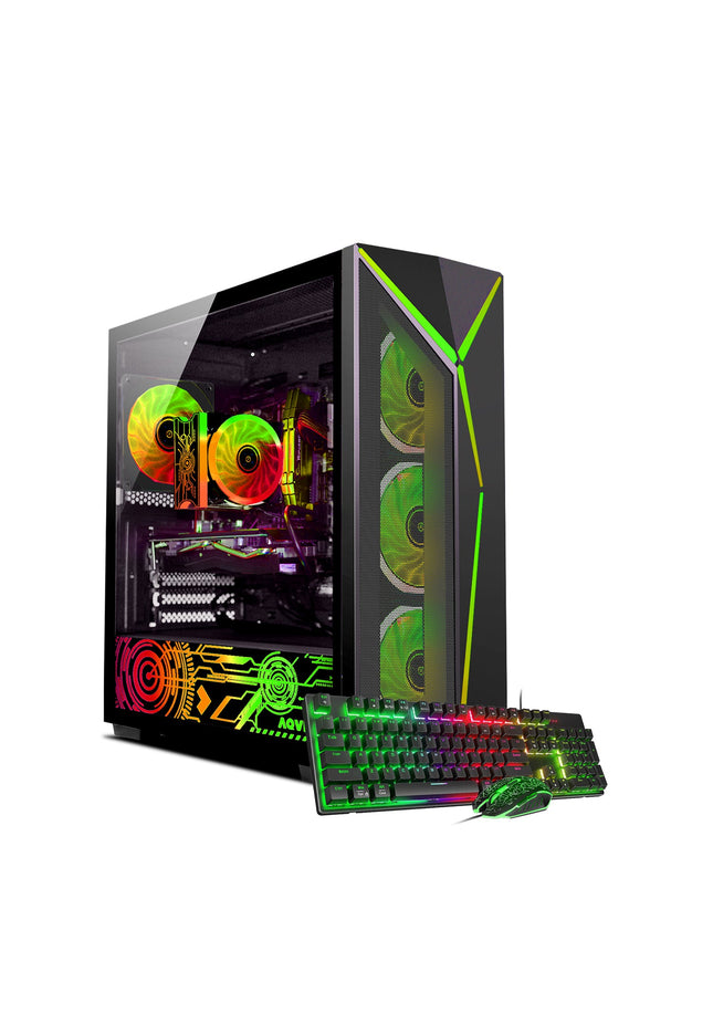AQVIN AQ80 Gaming Desktop Computer PC Tower - Intel Core i7 - 8700 Processor Up to 4.60 GHz, GeForce GTX 1650/1660 | RTX 3050/4060/5060 Graphics Card, 32GB DDR4 RAM, 1TB SSD - 2TB SSD, Windows 11 Pro, Gaming Keyboard and Mouse