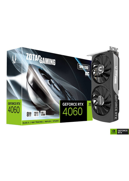 ZOTAC Gaming GeForce RTX 4060 8GB Twin Edge OC Graphics Card, 8GB GDDR6, 128-Bit Memory, Compact design with 2 Slot footprint, 3x Display Port, HDMI - (ZT-D40600H-10M)