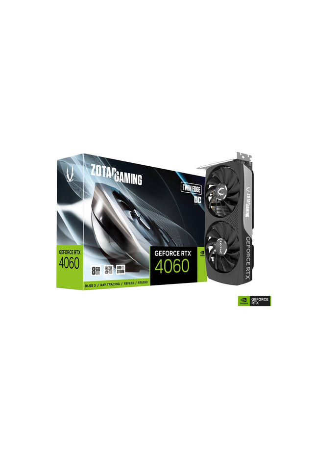 ZOTAC Gaming GeForce RTX 4060 8GB Twin Edge OC Graphics Card, 8GB GDDR6, 128-Bit Memory, Compact design with 2 Slot footprint, 3x Display Port, HDMI - (ZT-D40600H-10M)