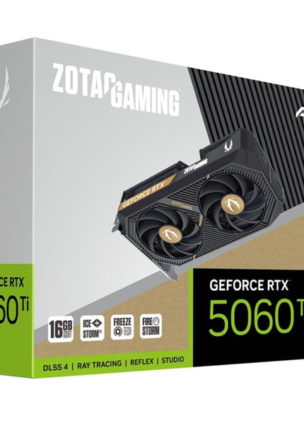 ZOTAC GAMING GeForce RTX 5060 Ti 16GB AMP Graphics Card - IceStorm 2.0 Cooling With BladeLink Fans, 3x Display Port / HDMI - (ZT-B50620F-10M)