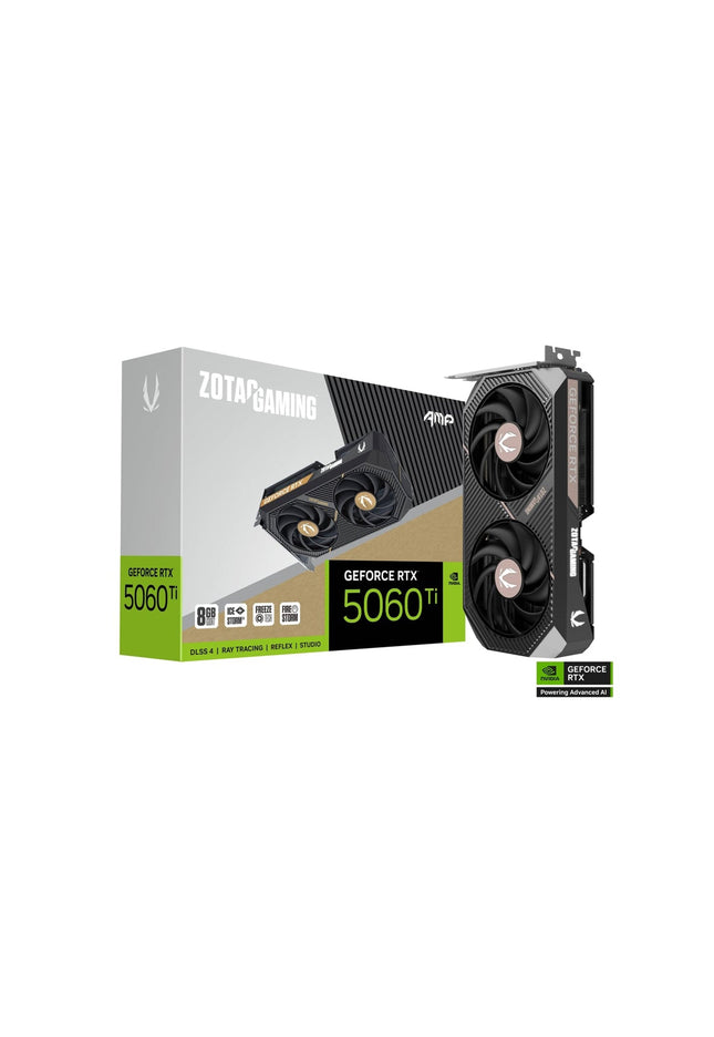 ZOTAC GAMING GeForce RTX 5060 Ti 8GB AMP Graphics Card - IceStorm 2.0 Cooling With BladeLink Fans, 3x Display Port / HDMI - (ZT-B50610F-10M)