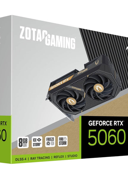 ZOTAC GAMING GeForce RTX 5060 AMP Graphics Card - 8GB GDDR7, IceStorm 2.0 Cooling With BladeLink Fans, 3x Display Port / HDMI - (ZT-B50600F-10M)