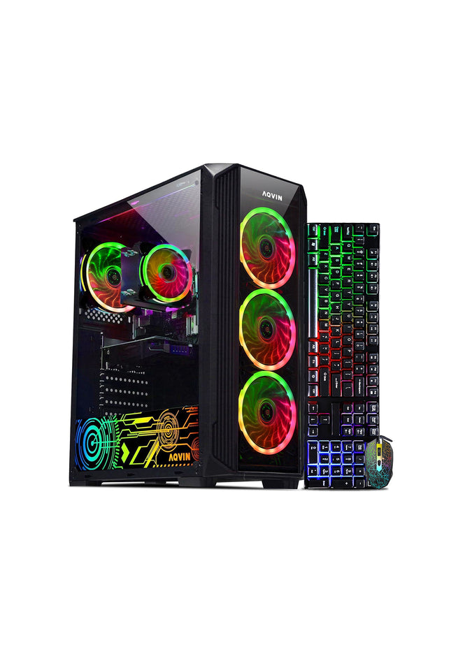 AQVIN Z-Force Gaming Desktop Tower PC/ Intel Core i7 up to 4.60 GHz Processor/ RX 580, GTX 1660s, RTX 3050, 3060, 4060, 5060/ 32GB DDR4 RAM/ 512GB - 2TB SSD/ WIFI/ Windows 11 Pro