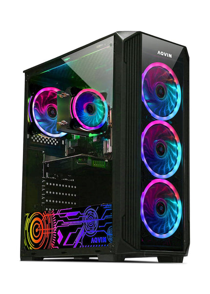 AQVIN Z-Force Gaming Desktop Tower PC/ Intel Core i7 up to 4.60 GHz Processor/ RX 580, GTX 1660s, RTX 3050, 3060, 4060, 5060/ 32GB DDR4 RAM/ 512GB - 2TB SSD/ WIFI/ Windows 11 Pro