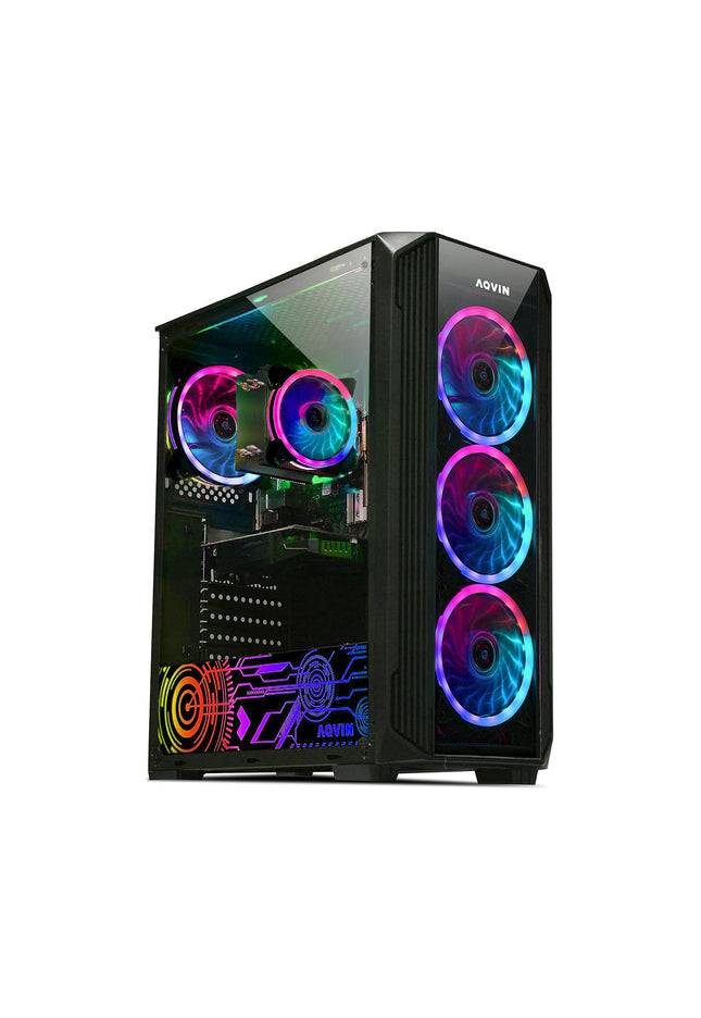 AQVIN Z-Force Gaming Desktop Tower PC/ Intel Core i7 up to 4.60 GHz Processor/ RX 580, GTX 1660s, RTX 3050, 3060, 4060, 5060/ 32GB DDR4 RAM/ 512GB - 2TB SSD/ WIFI/ Windows 11 Pro