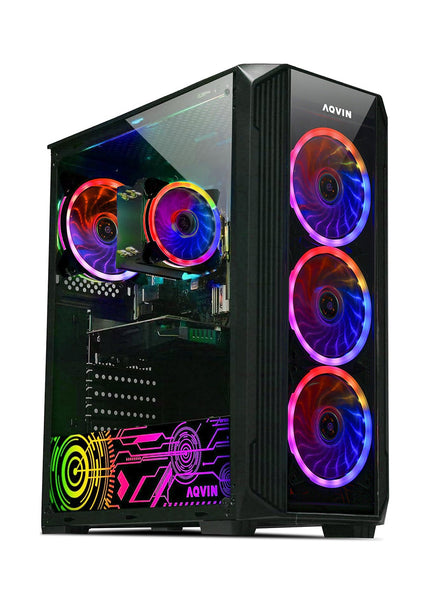 AQVIN Z-Force Gaming Desktop Tower PC/ 24 and 27 inch Curved Screen/ Intel Core i7 up to 4.60 GHz Processor/ RX 580, GTX 1660s, RTX 3050, 3060,4060/ 32GB DDR4 RAM/ 1TB - 2TB SSD/ WIFI/ Windows 11 Pro