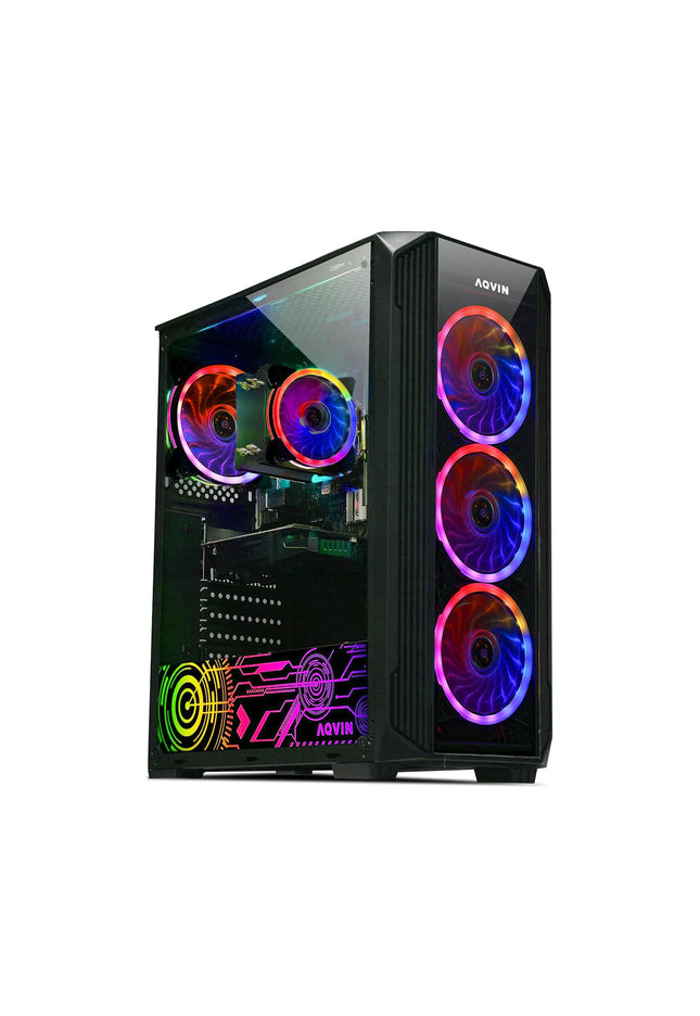AQVIN Z-Force Gaming Desktop Tower PC/ 24 and 27 inch Curved Screen/ Intel Core i7 up to 4.60 GHz Processor/ RX 580, GTX 1660s, RTX 3050, 3060,4060/ 32GB DDR4 RAM/ 1TB - 2TB SSD/ WIFI/ Windows 11 Pro