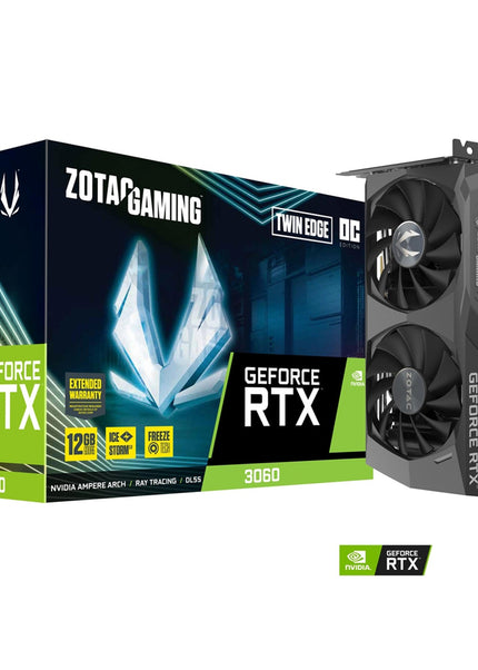 ZOTAC Gaming GeForce RTX 3060 Twin Edge, 12GB - GDDR6, PCI Express 4.0 Graphic Card | ZT-A30600H-10M